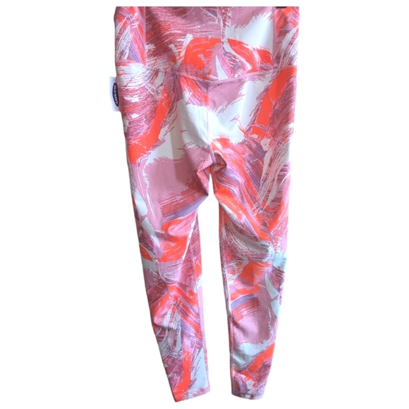 OLD NAVY • Active Powersoft Neon Pink & White Marble Highrise Leggings Size Larg - Picture 3 of 10